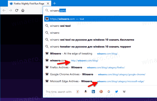 Suggeriments de la barra d’adreces de Firefox sense HTTPS