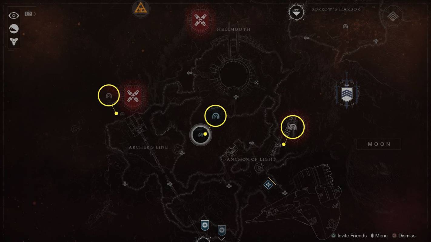 Destiny 2 چاند پر کھوئے ہوئے سیکٹر کے مقامات