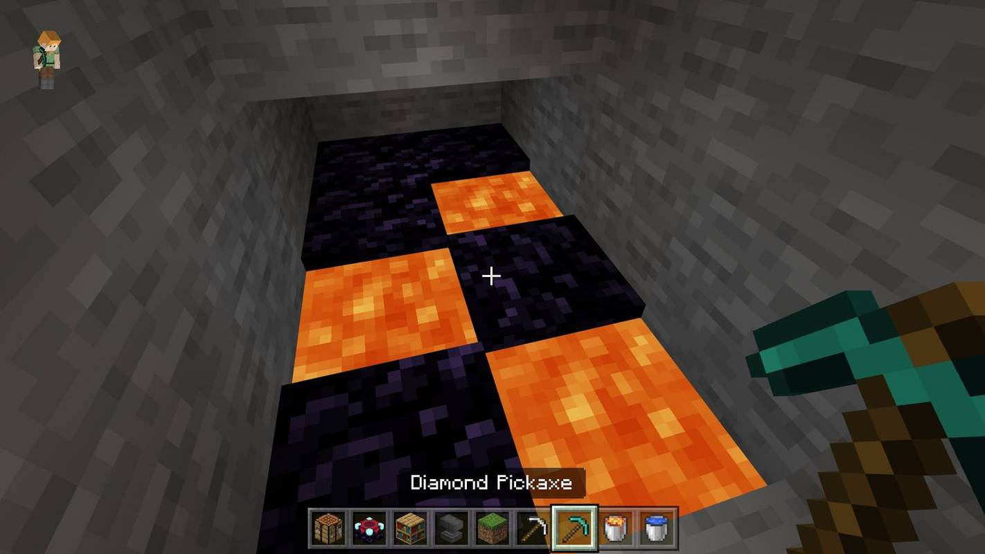 Obsidian dalam lava di Minecraft