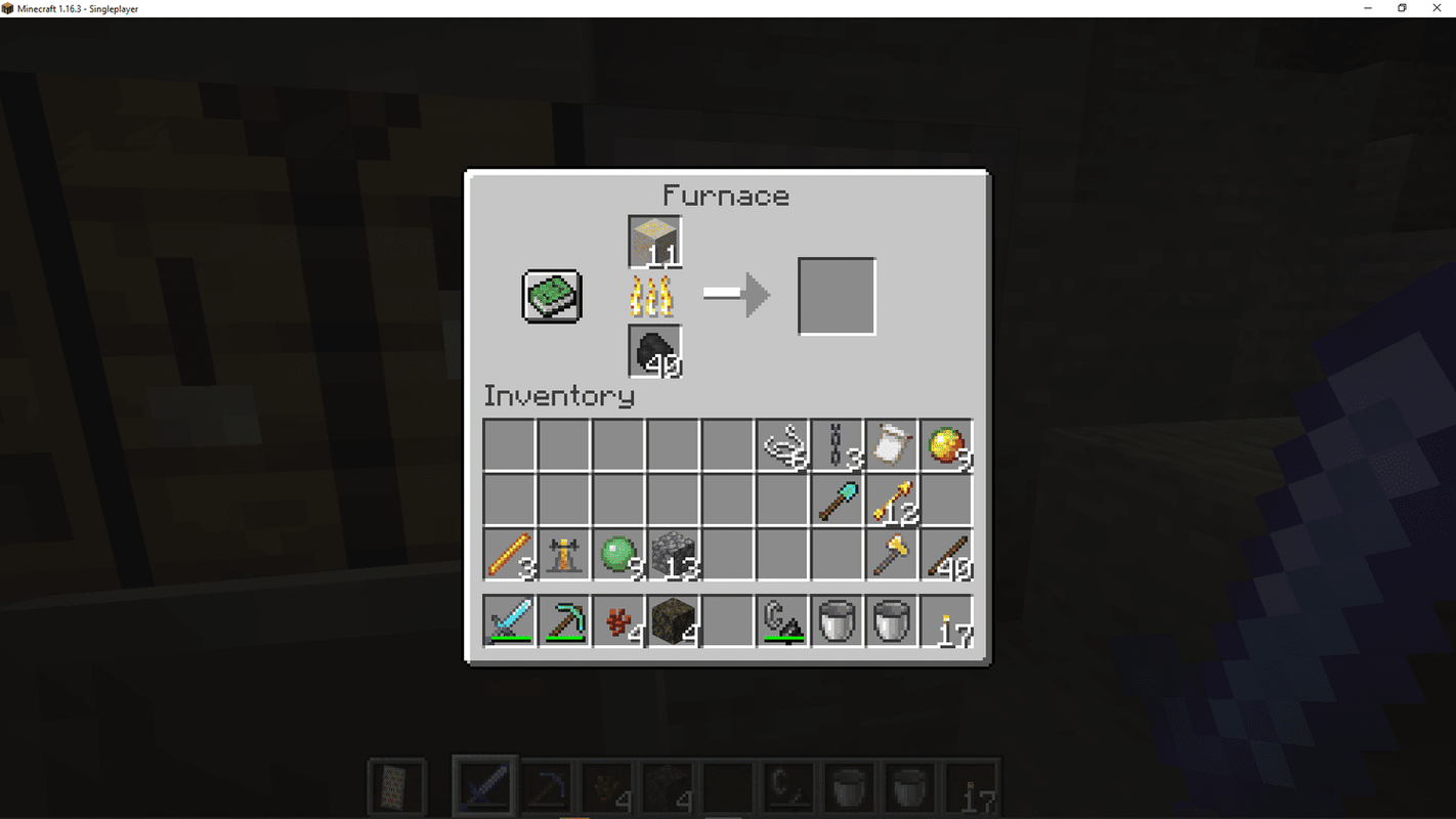 Képernyőkép üvegkészítésről Minecraftban.