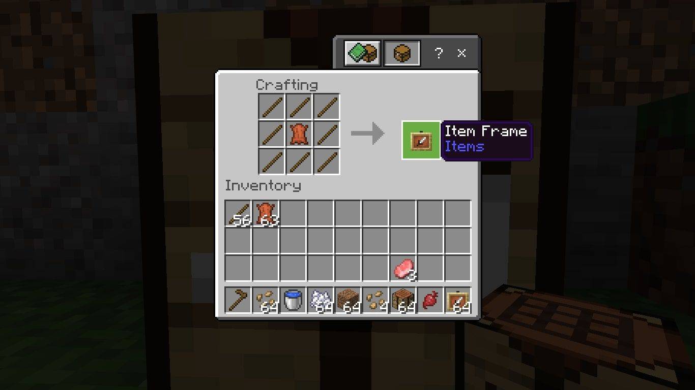 Elementrammer i Minecraft Crafting Table