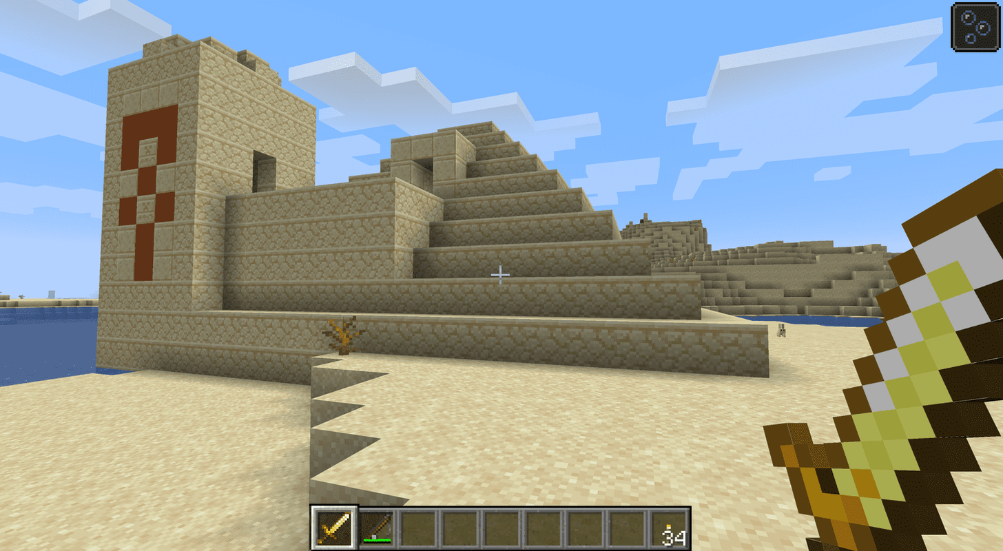 Ένας έρημος ναός στο Minecraft.