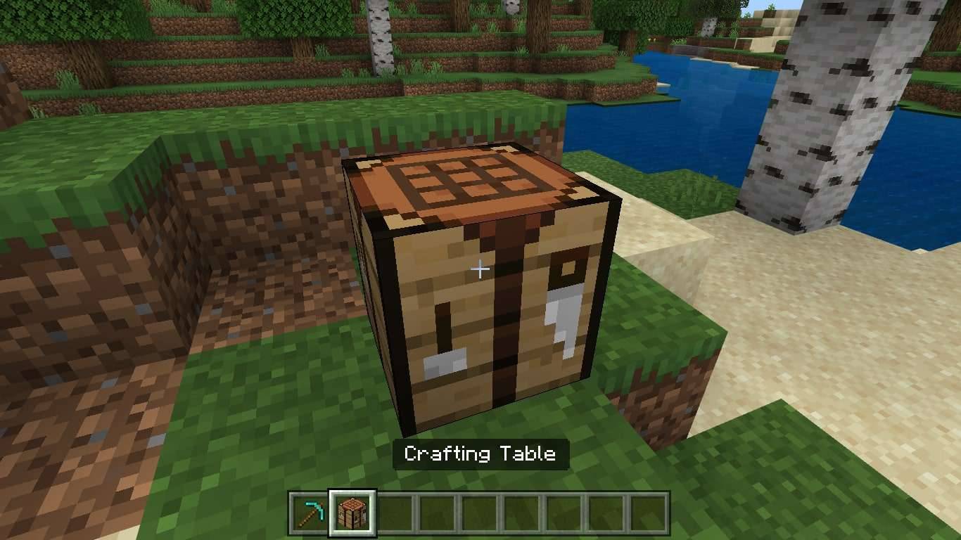 Ένα τραπέζι χειροτεχνίας στο Minecraft