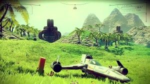 no-mans-sky-landed-spacehip-and-green-world