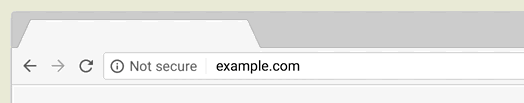 Adresselinjen i Chrome er ikke sikker