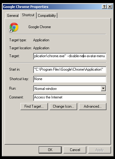 google chrome 44 ปิดการใช้งานโปรไฟล์คุณปุ่ม