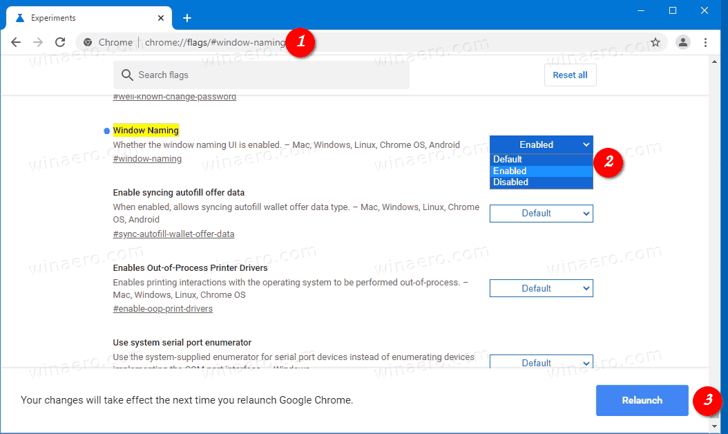 Nabídka okna názvu prohlížeče Google Chrome