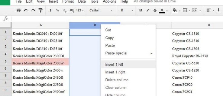 Com afegir i eliminar files i columnes a Fulls de càlcul de Google