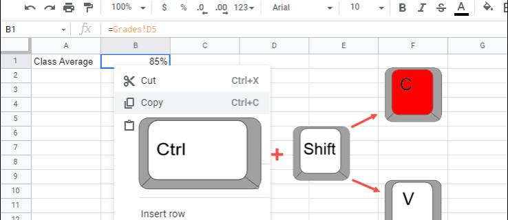 Comment copier la valeur dans Google Sheets (mais pas la formule)