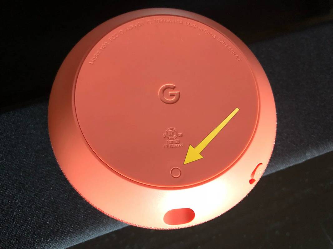 „Google Home“ mini atkūrimo mygtukas