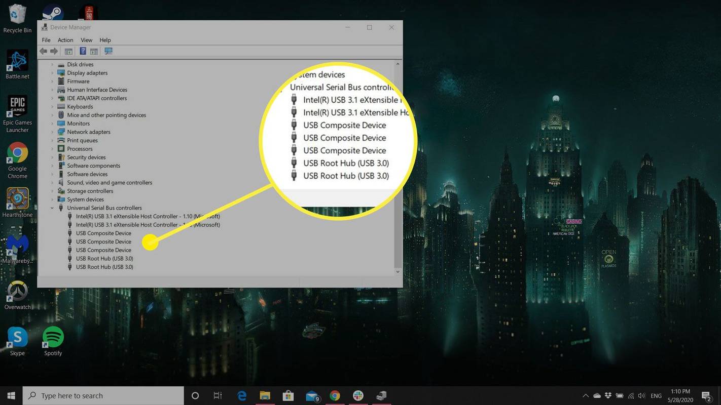 Una captura de pantalla a Windows que mostra un ordinador amb suport per a USB 3.0.