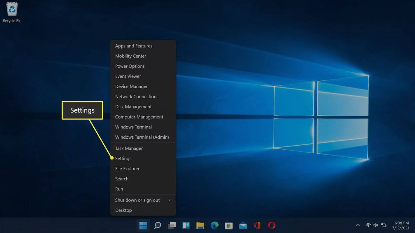 Ustawienia podświetlone na pasku zadań systemu Windows 11