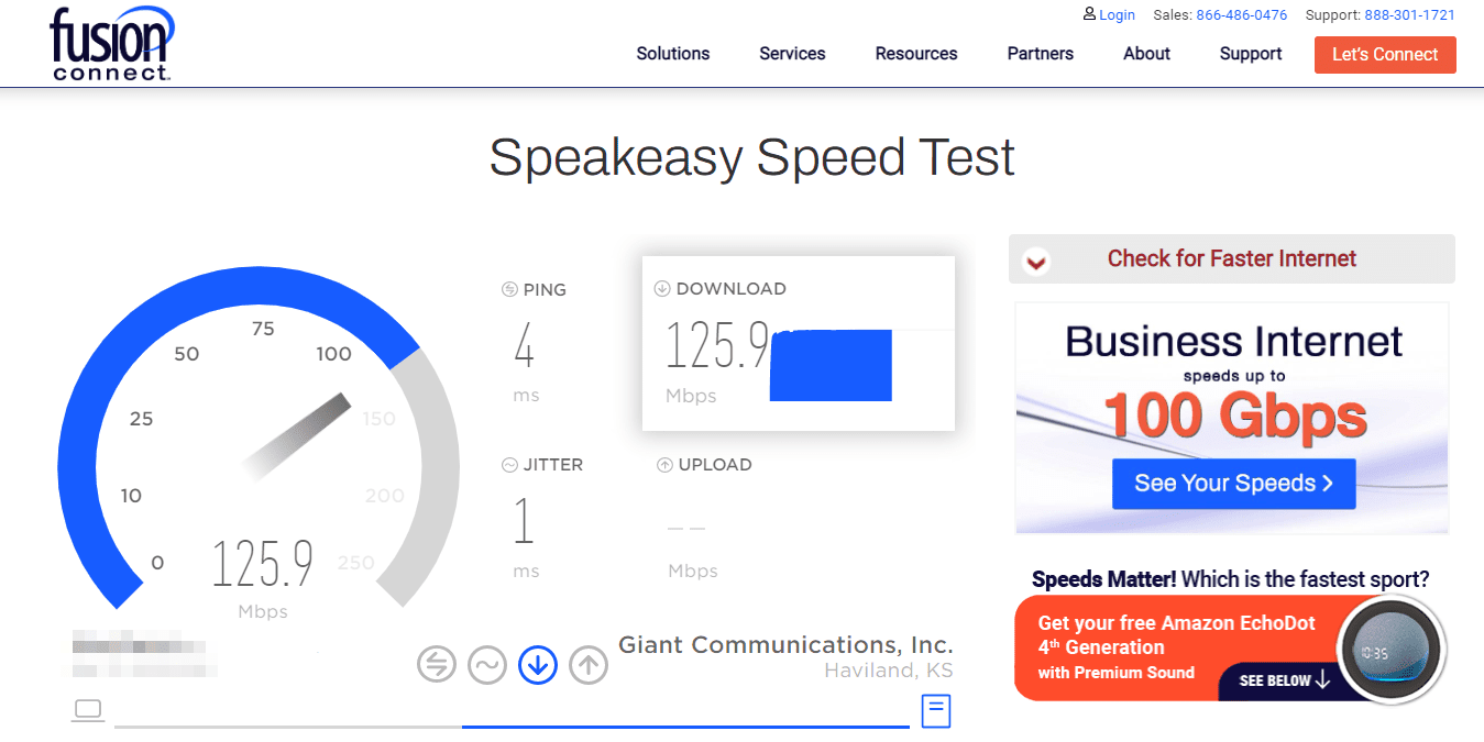 Fusion Speakeasy Speed ​​Test