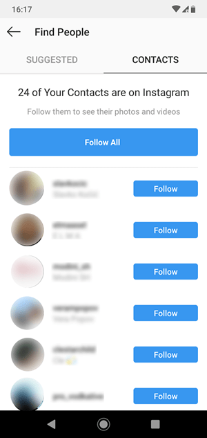 Instagramové kontakty