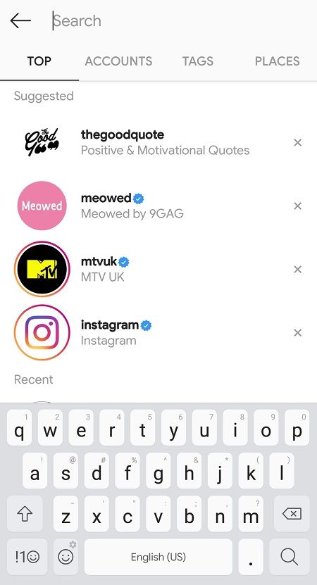 Instagram-intressen