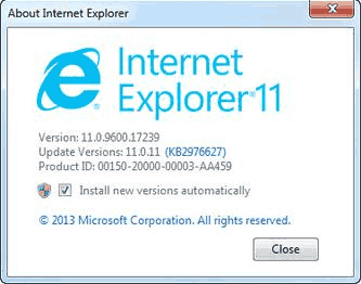 Microsoft इंटरनेट एक्सप्लोरर 11