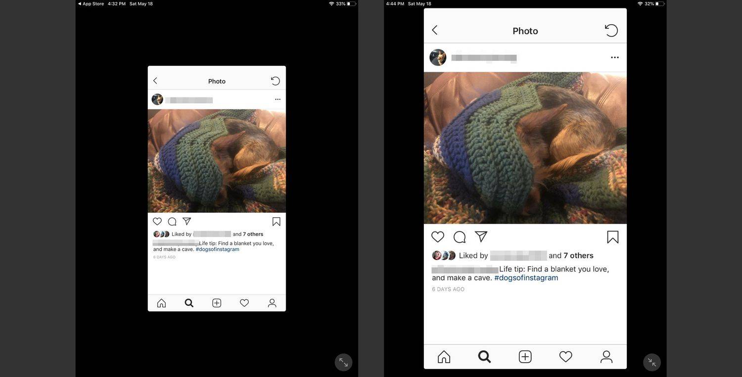 Wyświetlanie obrazu na Instagramie na iPadzie