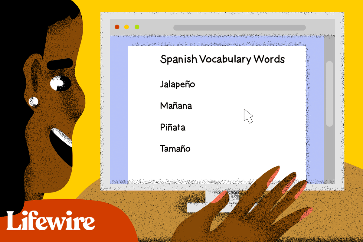 Persona que escriu paraules de vocabulari espanyol amb la marca ~