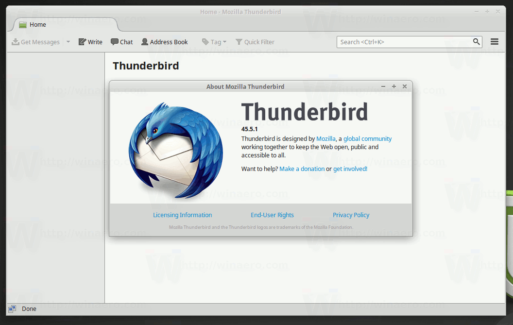Thunderbird v mincovně
