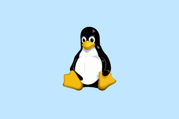 Bannière du noyau Linux bleu