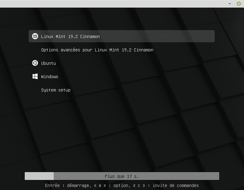 „Linux Mint“ 19.3 „Grub“