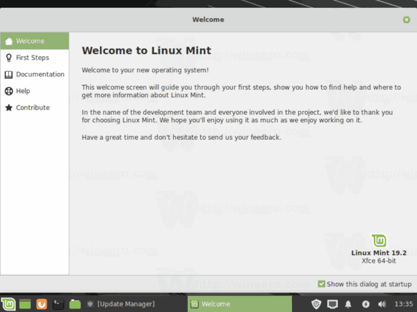 Linux Mint 192 Vitajte