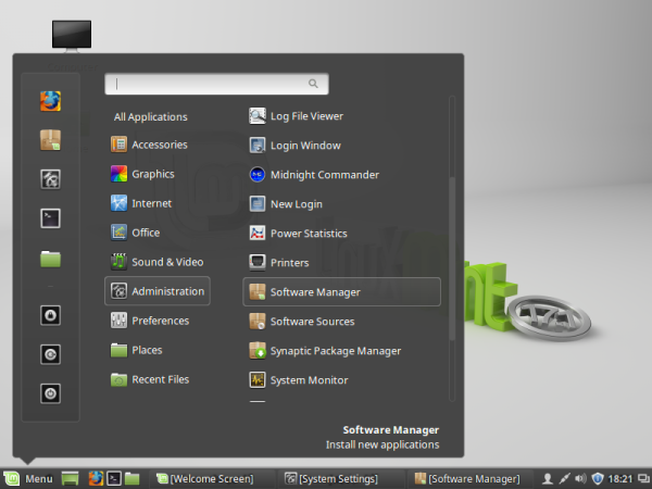 menadżer oprogramowania Linux Mint