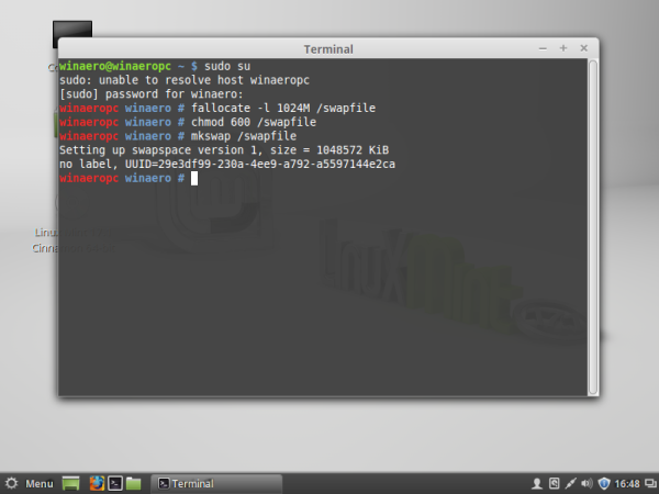ملف مبادلة Linux Mint في fstab