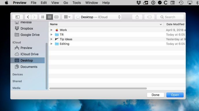 Zum Desktop-Ordner auf dem Mac springen