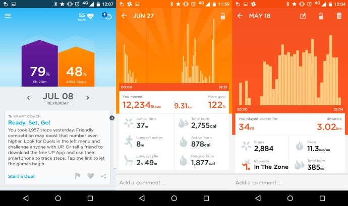 Jawbone Up3 리뷰 : Up 앱의 Smart Coach 및 활동 추적은 상세하고 포괄적입니다.