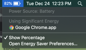 Prikažite postotak baterije na Macbooku