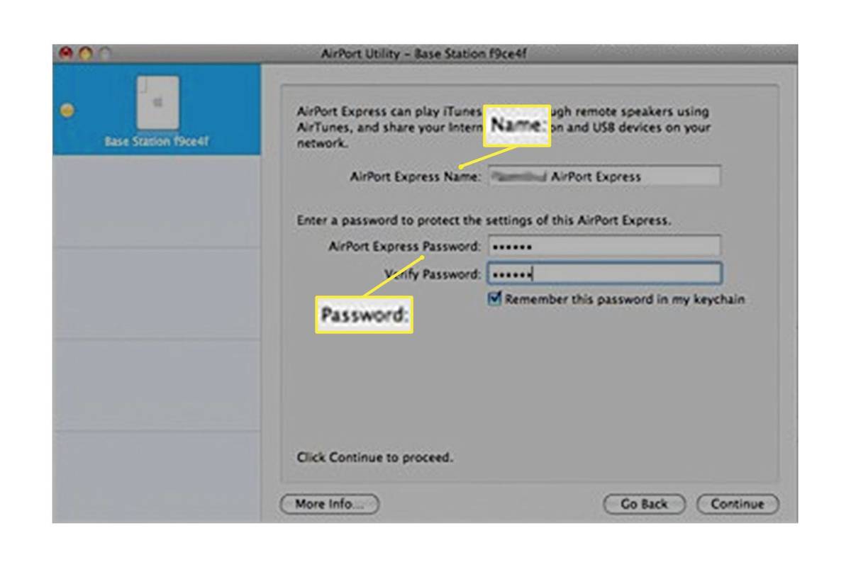 Configuratiescherm voor Airport Express in AirPort-configuratieprogramma