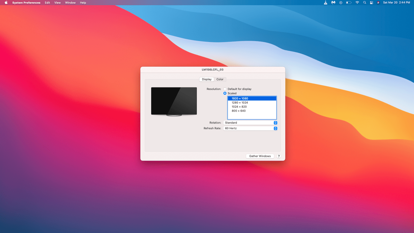 En riktig konfigurert dobbel skjerm på en Mac.