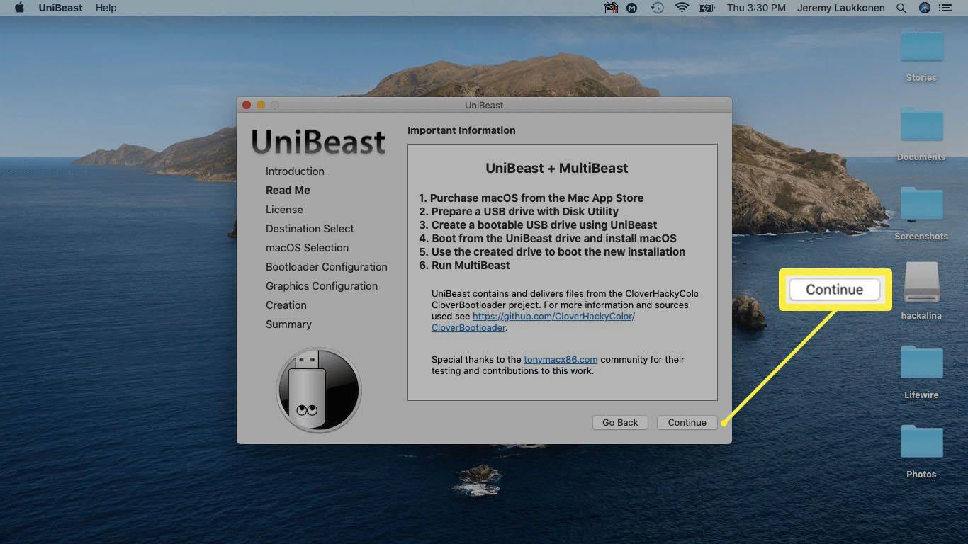 Et skjermbilde av UniBeast.