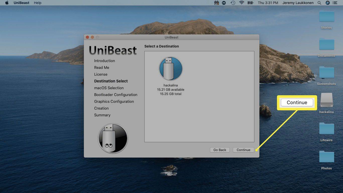 Скриншот UniBeast.