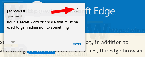 Icona de l’altaveu de la definició de cerca de Microsoft Edge