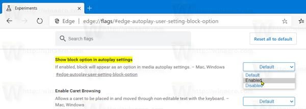 Edge Media Autoplay Block gjenopprettet