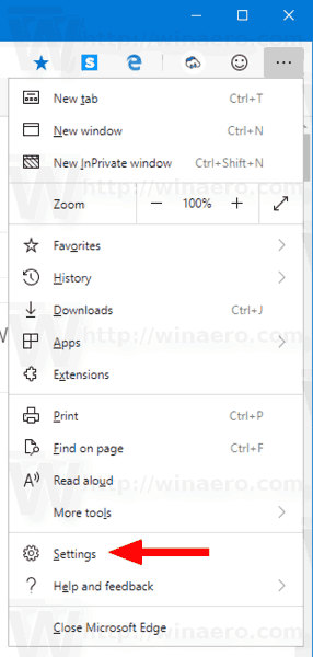 Heslá Edge odkaz v nastaveniach profilov