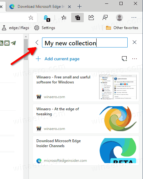 Koleksyon ng Pangalan ng Microsoft Edge