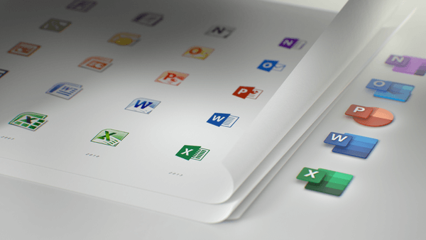 Ikony nowego pakietu Office w systemie Windows 10 1