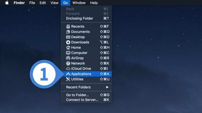 choďte do ponuky aplikácií mac desktop