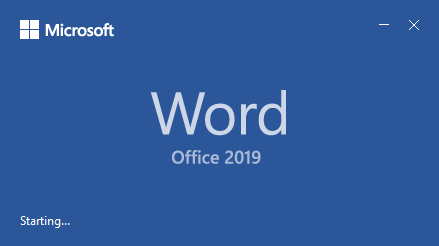 Bàner del logotip de Microsoft Word Splash