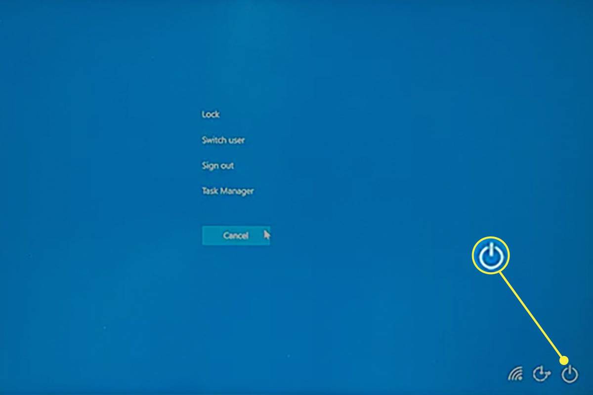מחשב נייד של Lenovo פתוח עם תפריט Windows Control+Alt+Delete גלוי.