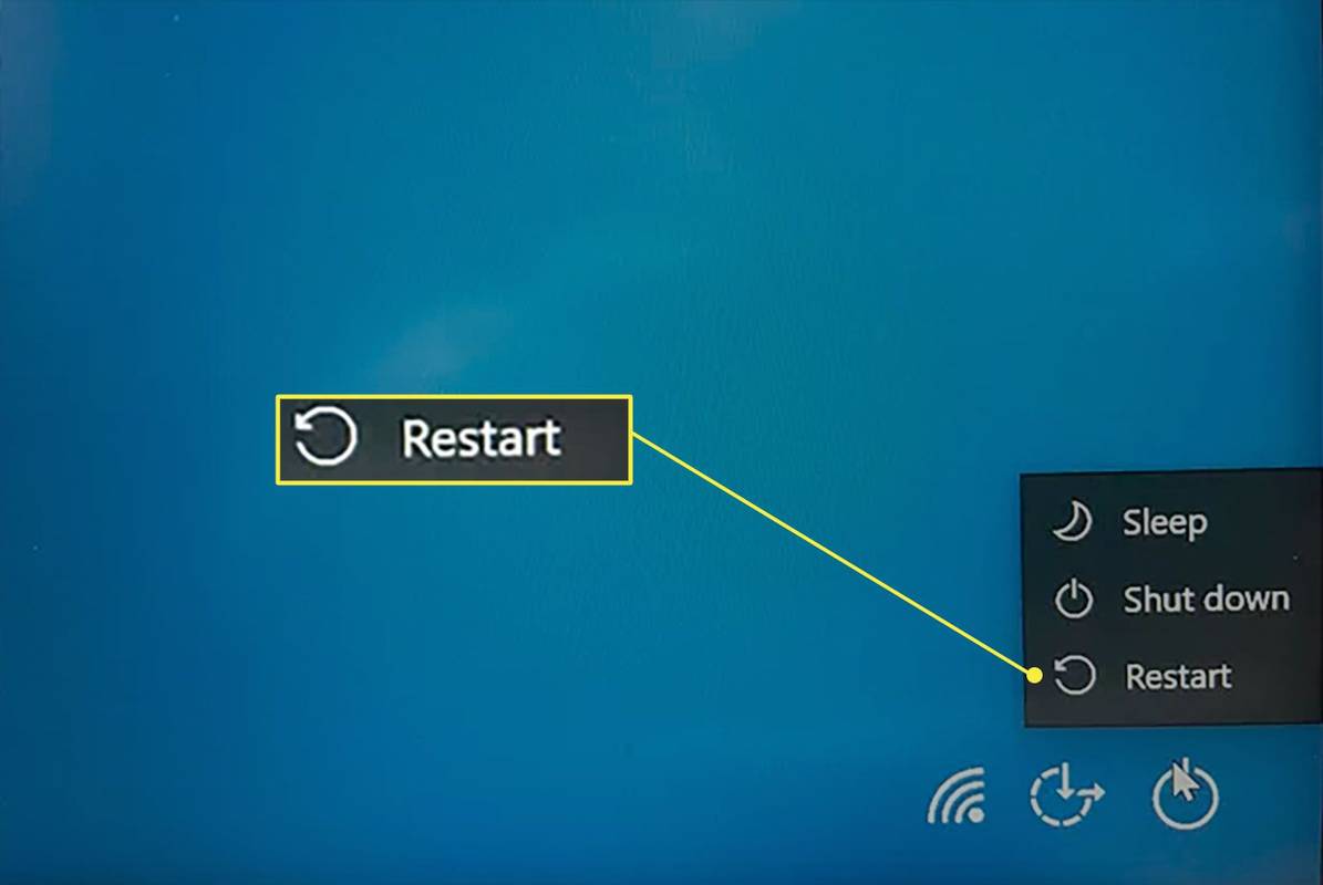Windows Control+Alt+Delete-menyen åpnes med alternativet Restart tilgjengelig.