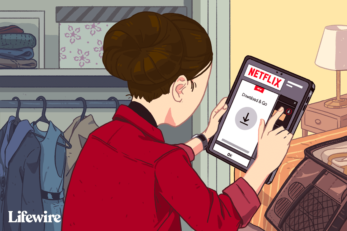 Osoba, ktorá sťahuje súbory Netflix do iPadu