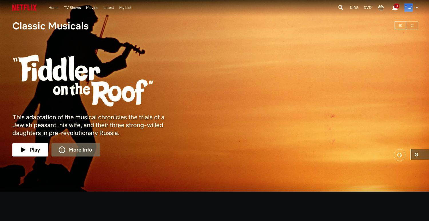 Fiddler on the Roof, gefunden mit versteckten Netflix-Codes