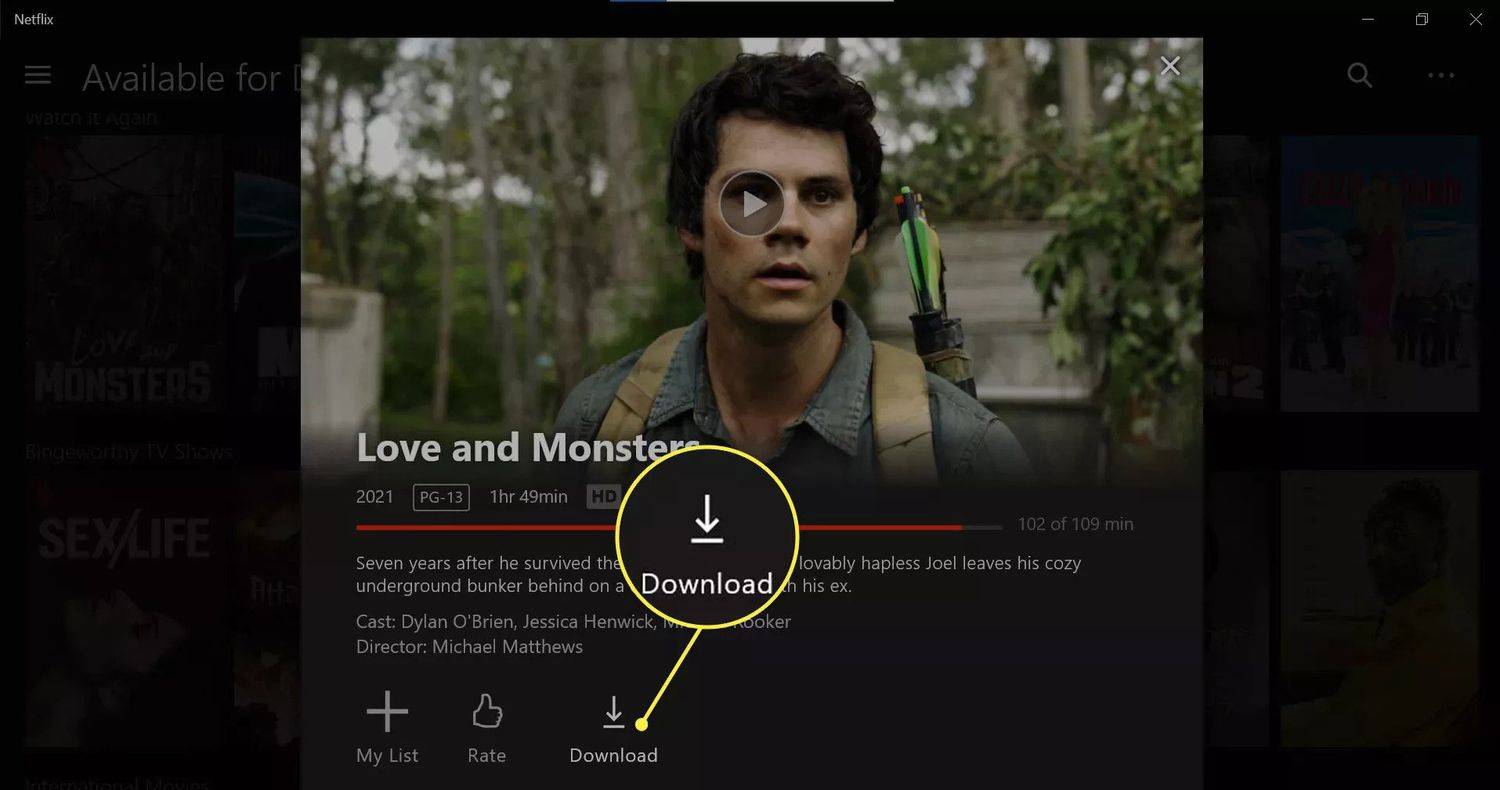 Ikona pobierania w serwisie Netflix