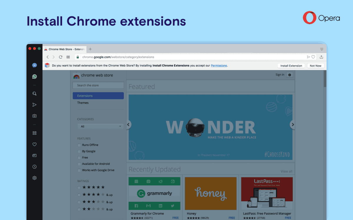 Ekstensi Chrome Opera55