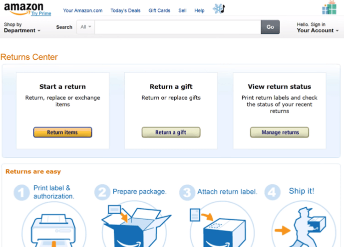 Σας ειδοποιεί η Amazon για την επιστροφή δώρων