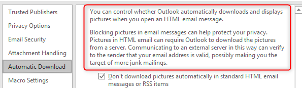 Как скачать изображения в Outlook